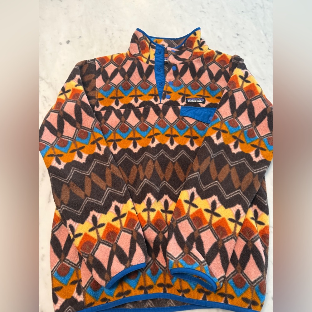 Patagonia Lightweight Synchilla Snap-T Pullover Companions Big Anthos Pink XS
